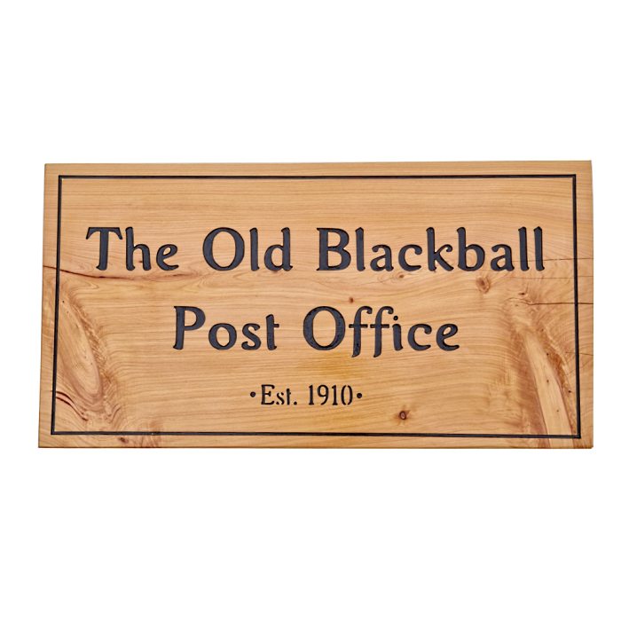 Macrocarpa Sign - The Old Blackball Post Office