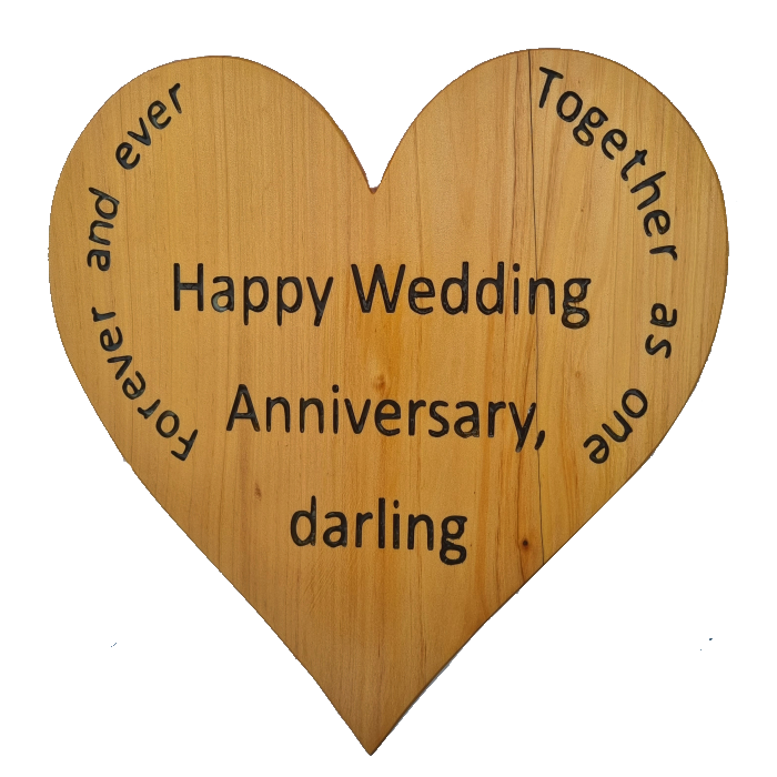 Macrocarpa Sign - Happy Wedding Anniversary, darling